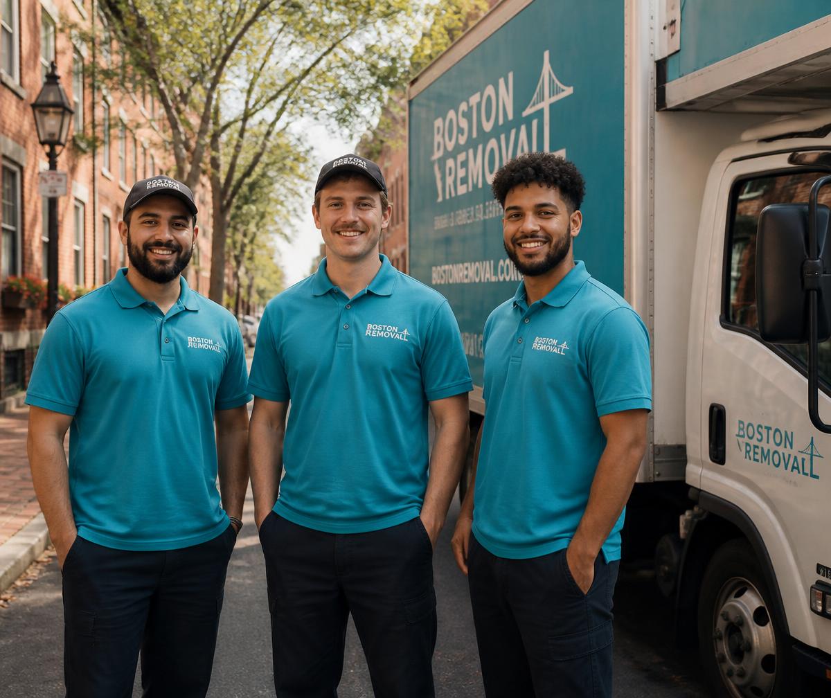 Elite Mattress Disposal Boston crew standing beside their removal truck